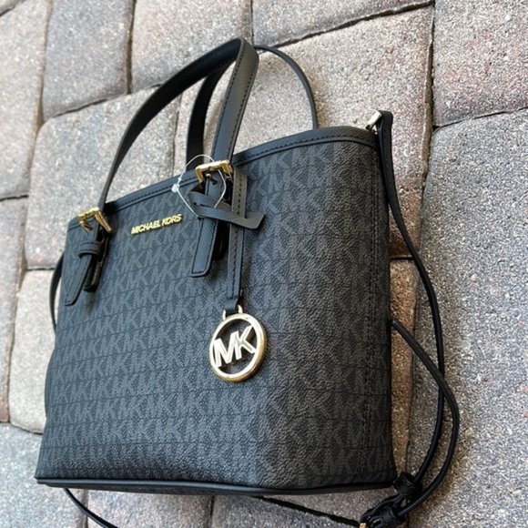 Michael Kors Jet Set Travel XS Carryall Tote Top Zip Tote Black - Picture 4 of 16